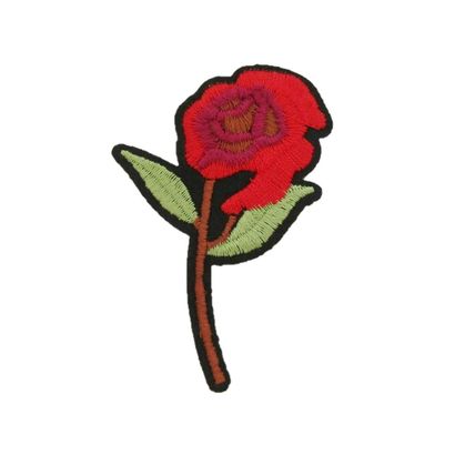 Rose Iron On Patch Flower Badge Decoration Motif Badges Appliqué Plant Leaf P344