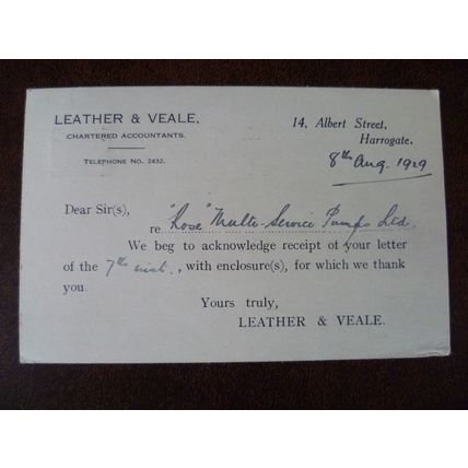 GB 1920 KGV 1929 postcard local history interest Harrogate cancel Bradford SG434