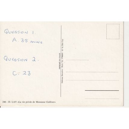 Unused Art Postcard - La vie privet de Monsieur Gulliver - D.Lay