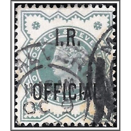 QV SGO17, ½d Blue-Green, I.R. OFFICIAL Used