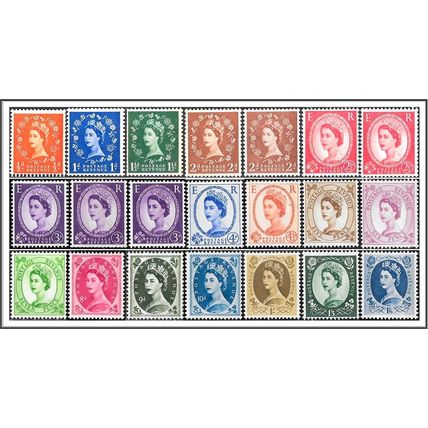 QEII 1960 - 1967 Phosphor Wildings Set of 21 SG610 - SG618a MNH (hrd)