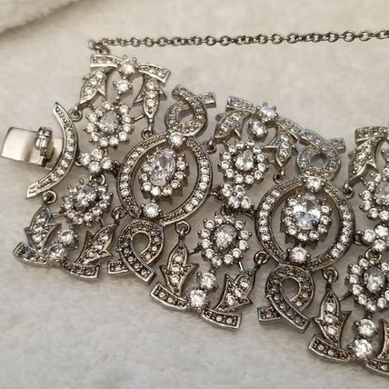 Silver Tone Rhinestone Bridal Bracelet