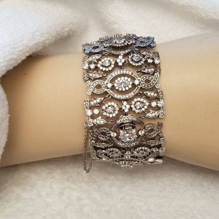 Silver Tone Rhinestone Bridal Bracelet