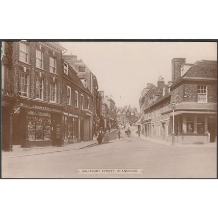 Salisbury Street, Blandford, Dorset, 1915 - Hobbs & Son RP Postcard