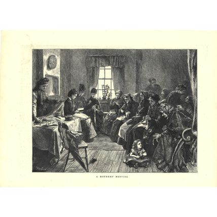 A MOTHERS’ MEETING 1872 Tom Gray VICTORIAN ENGRAVING