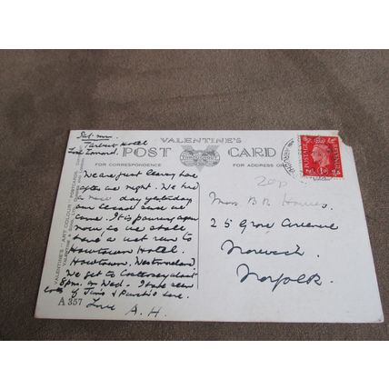 1930s Valentines Postcard - Swan Island, Loch Lomond - Artist A357