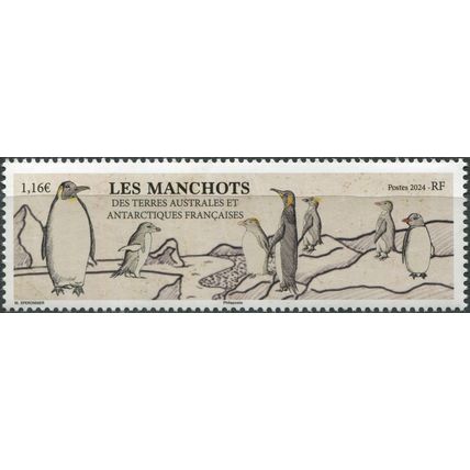 French Southern and Antarctic Lands. 2024. Penguins (MNH **) Stamp