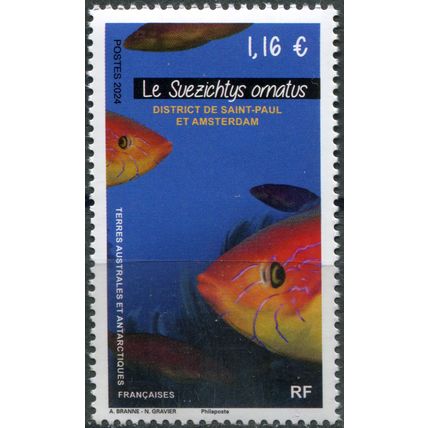 French Southern and Antarctic Lands. 2024. Suezichthys ornatus (MNH **) Stamp