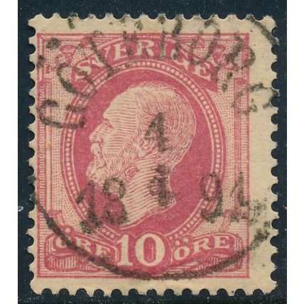 Sweden Facit 0045/Scott 45, 10ö rose carmine Oscar II, F U GÖTEBORG cancel LYX