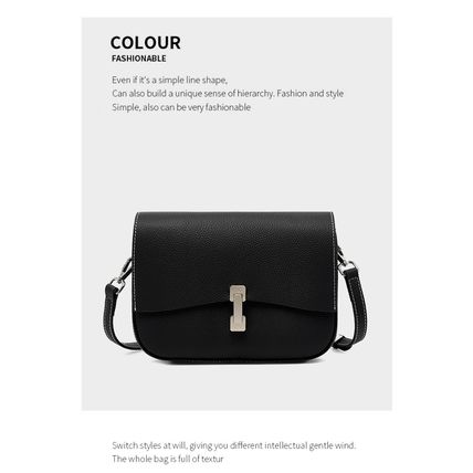 Genuine Leather Women Square Crossbody Shoulder Purse Flap Satchel Handbag Black