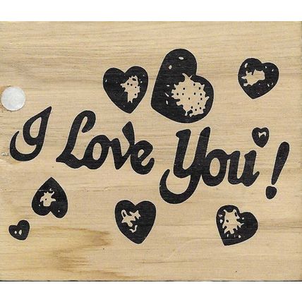 I Love You. Wood Mounted Rubber Stamp. App 7.5x6.5cm. Stamping Cardmaking