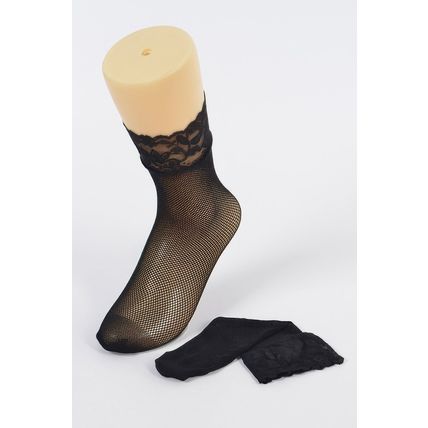 Floral Laced Mesh Socks