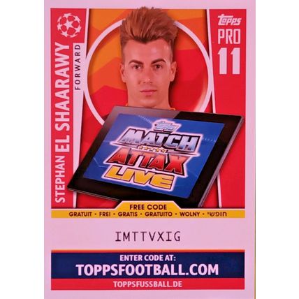 Match Attax Champions League 17/18 Pro 11 Code Stephan El Shaarawy (AS Roma)