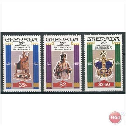 Grenada stamps 1978 - SG 946-948 - 25th Anniv of Coronation set MNH