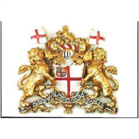 London - coat of arms from East India Company in Leadenhall Street - postcard