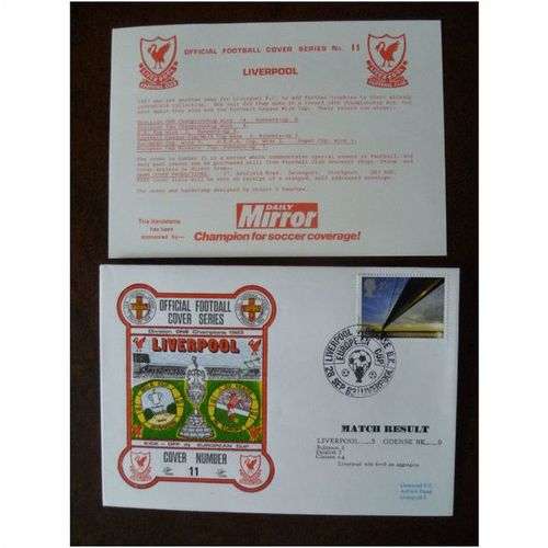 1983 Liverpool v Odense BK Dawn Football Cover No 11 European Cup stamp Dalglish