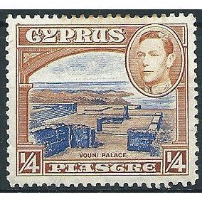 Cyprus 1938 SG151 1/4pi Ultramarine & Orange-Brown Mounted Mint ....