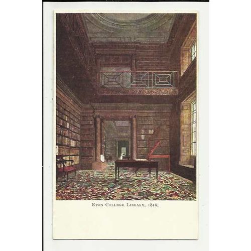 Berkshire ETON COLLEGE Library Art Postcard