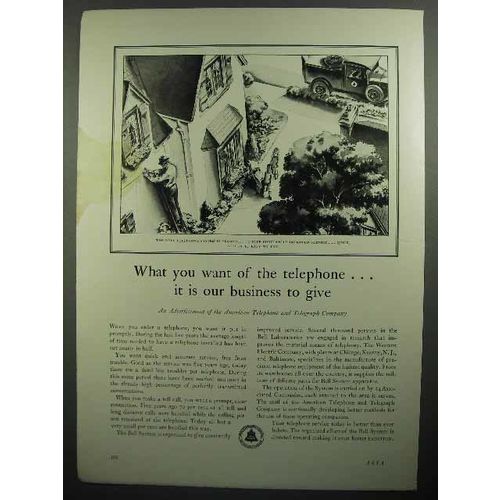 1930 Bell Telephone Ad - Our Business To Give