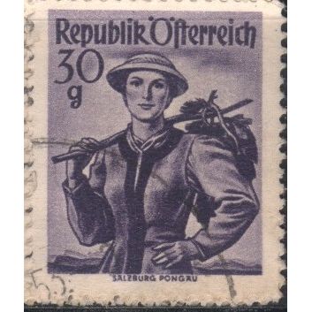 Austria 1948 - SG1115 - 30g violet - "Salzburg Pongau" - used