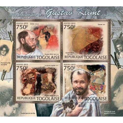 TOGO 2012 SHEET MNH GUSTAV KLIMT ART PAINTINGS ARTE PINTURAS PEINTURES 2