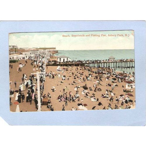 New Jersey Asbury Park Beach Boardwalk & Fishing Pier~1729