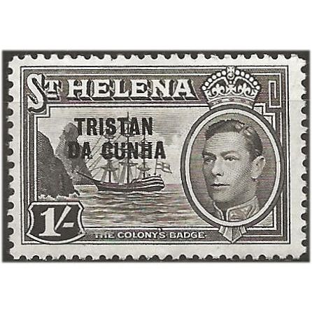 Tristan Da Cunha 1952 SG10 1/- Sepia Mounted Mint .. ..