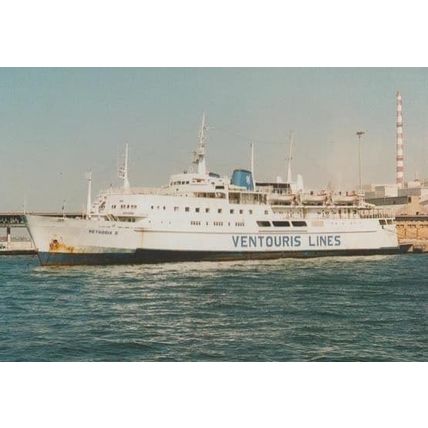 Methodia II 2 Ventouris Lines Ferry Greek Greece Ship Boat Postcard