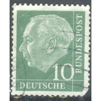 Germany 1954 - 10pfg green - Professor Dr. Th. Heuss - used 6