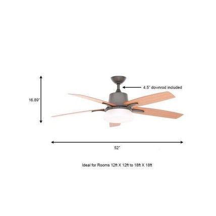 H B Waleska II 52" Indoor/Outdoor Natural Iron Fan w/ Light & Wall Control