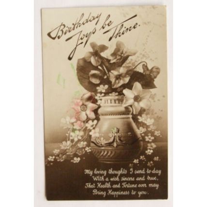vintage Greetings postcard - Birthday Joys be Thine