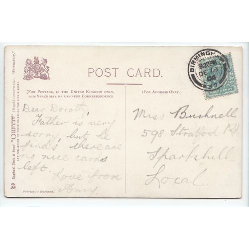 The English Bridge Shrewsbury Shropshire 1904 Oilette Art Postcard