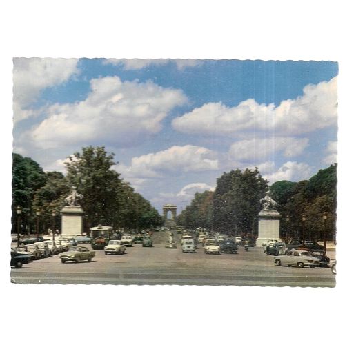 L'ARC DE TRIOMPHE, PARIS, FRANCE unused vintage postcard =