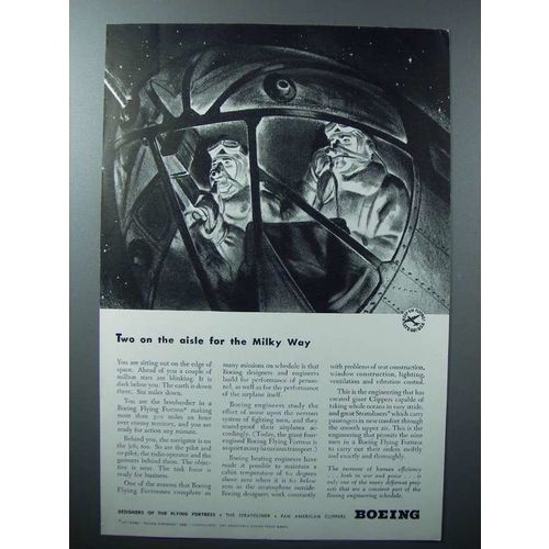 1942 Boeing Flying Fortress Plane Ad - Milky Way