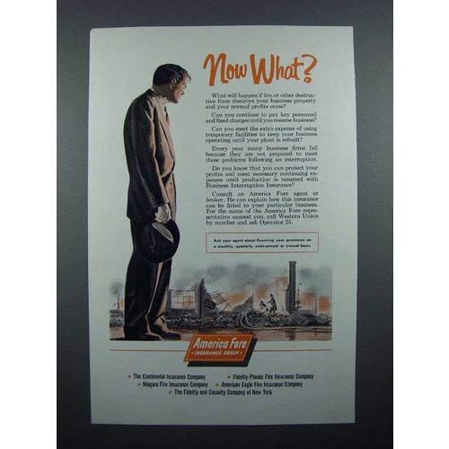 1955 America Fore Insurance Ad - Now What?