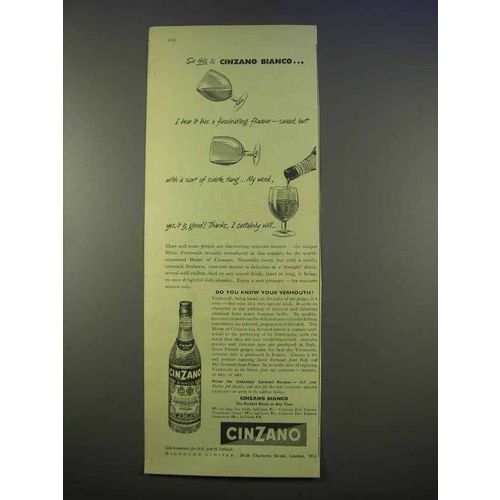 1955 Cinzano Bianco Vermouth Ad - So This Is