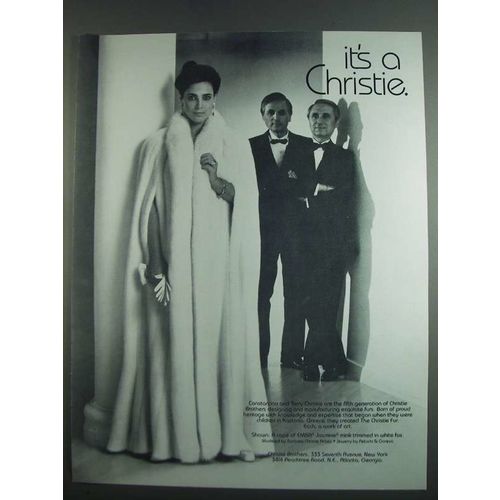 1984 Christie Furs Ad - Cape of Emba Jasmine Mink