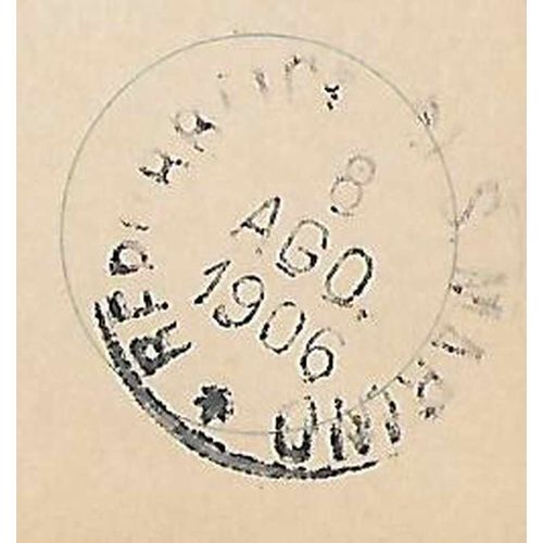San Marino Reply Postal Card 1906 to Rimini Squared Circle