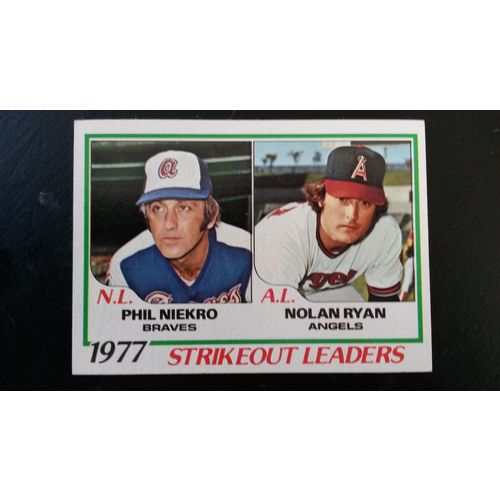 1978 Topps Card # 206 1977 Strikeout Leaders Excellent (5)