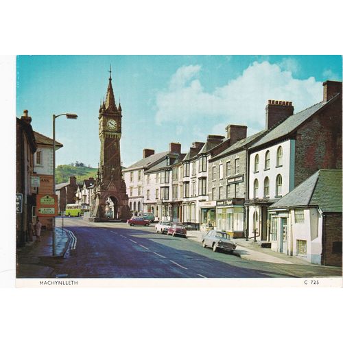 6x4 Continental size printed postcard Machynlleth Montgomeryshire
