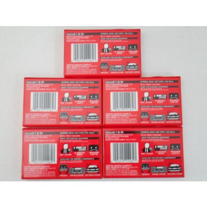 Lot Of 5 Blank Maxell Audio Cassette Tapes UR 90