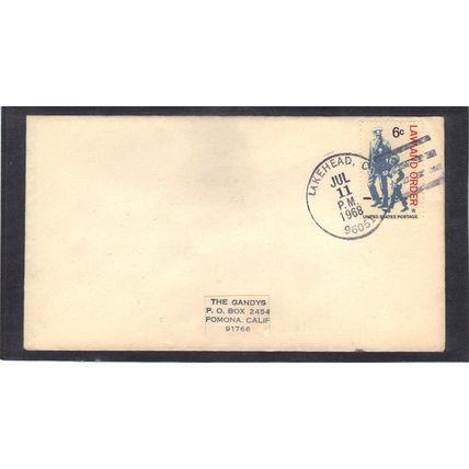 Cover 1343 6c Law and Order (No Cachet-Label/A) CV41460