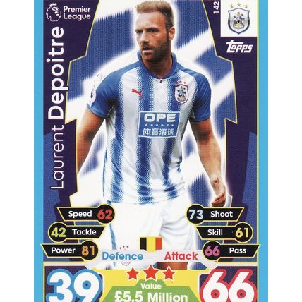 Match Attax 2017/2018 142 Laurent Depoitre Huddersfield Town