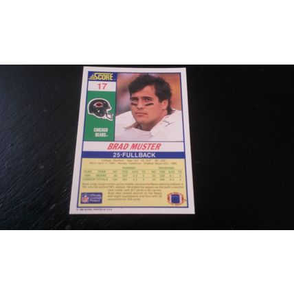 1990 Score Football Card # 017 Brad Muster Excellent-Mint (6) Chicago Bears