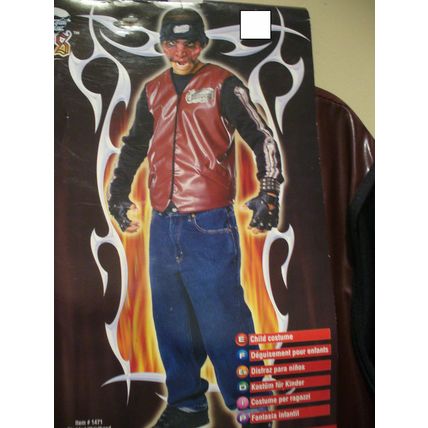 DEAD CITY CHOPPERS SKULL JACKET W/ MASK COSTUME BOYS~NEW~HALLOWEEN SZ L 14-16