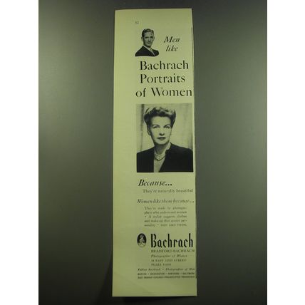 1949 Bradford Bachrach Photographer Ad - Men like Bachrach portraits