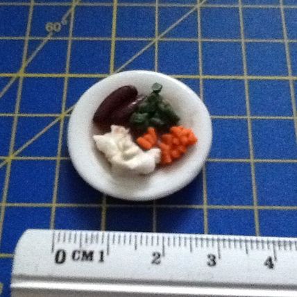 Sausage & Mash Dinner 1:12th scale miniature