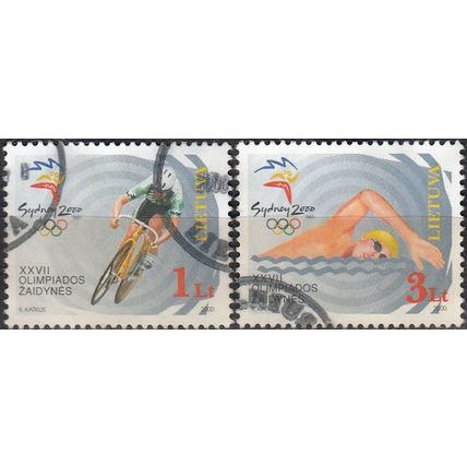 Lietuva 2000 Michel 735 - 736 O Cote (2013) 4.00 € Jeux Olympiques Sydney