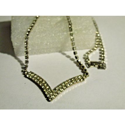 Vintage Sparkly Rhinestone Encrusted Necklace & Earring Set