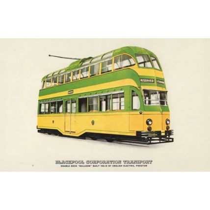 Blackpool Corporation Transport Balloon Double Deck Old Bus Postcard
